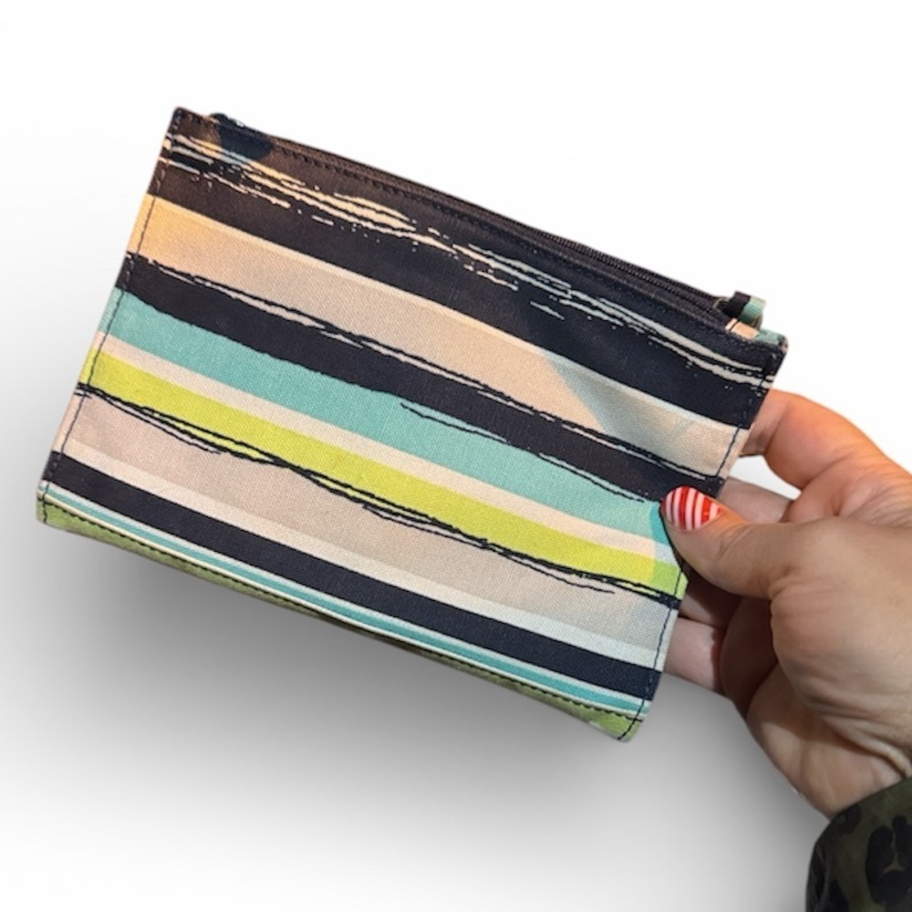 Striped Canvas Pouch Thirty-one wallet stripe card holder coin bag magnetic 31